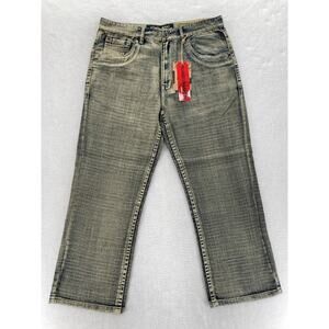 Vintage Koman Jeans Mens 36x30 Relaxed Straight Blue Denim Flap Pocket Y2K NWT‎